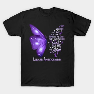 Womens the storm Lupus Awareness Butterfly T-Shirt